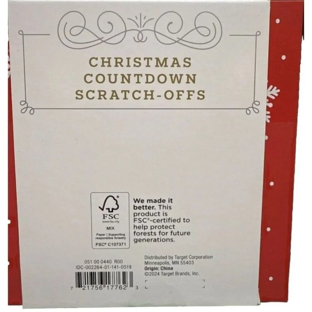 Wondershop Christmas Countdown Scratch Off Hats New In Box